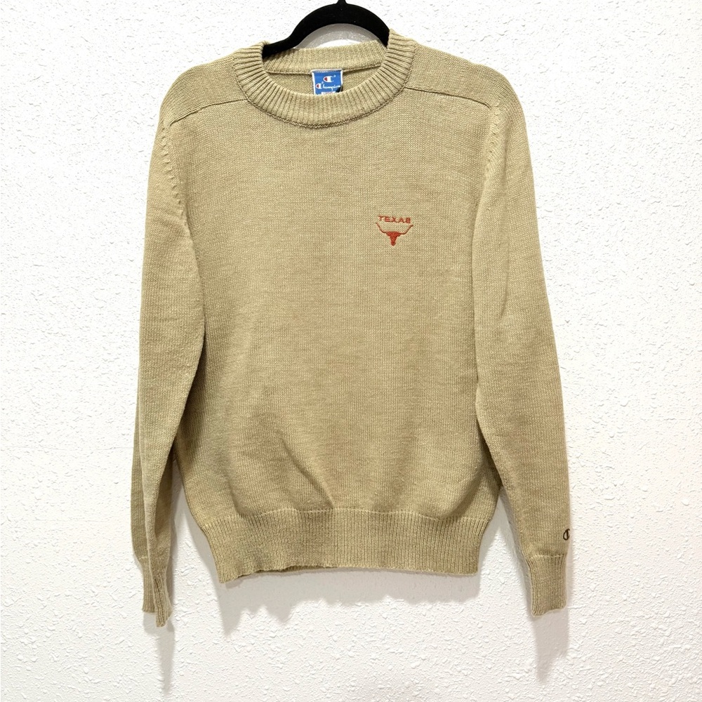 Champion women's vintage Texas Longhorn‎ Beige Crewneck Sweater L